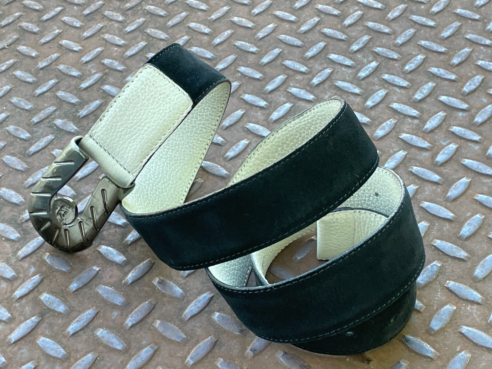 ZS Zegna Sport Men Belt Black Suede Leather Waistband Size ZS Zegna Sport Men Belt Black Suede Leather Waistband Size