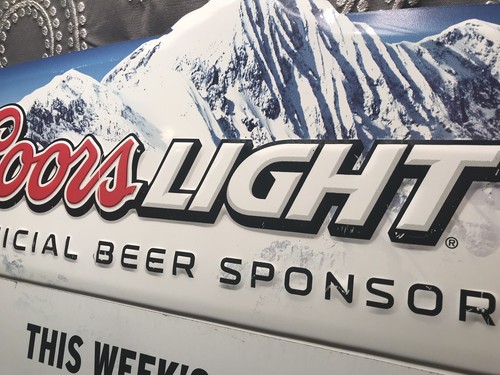 Collectible Coors Light NFL Football Magnetic Match Up Board Metal Hanging Sign