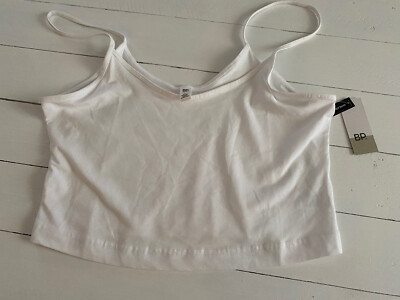 Womens Nordstrom BP Layering Cami Crop Tank White Large L New Beach Summer