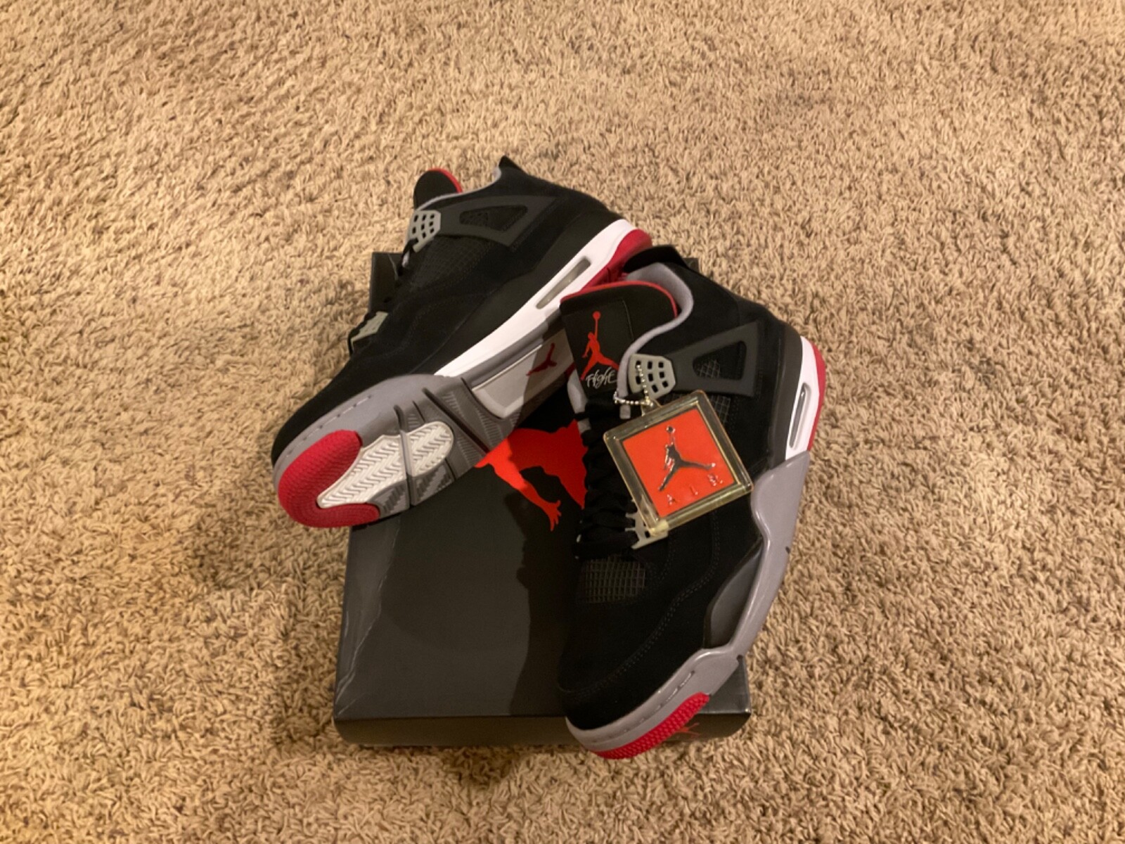 air jordan 4 retro black grey red