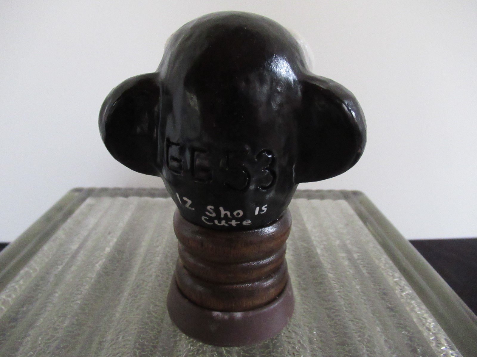 AFRO AMERICAN POTTERY FOLK ART PAPER WEIGHT SIGNED