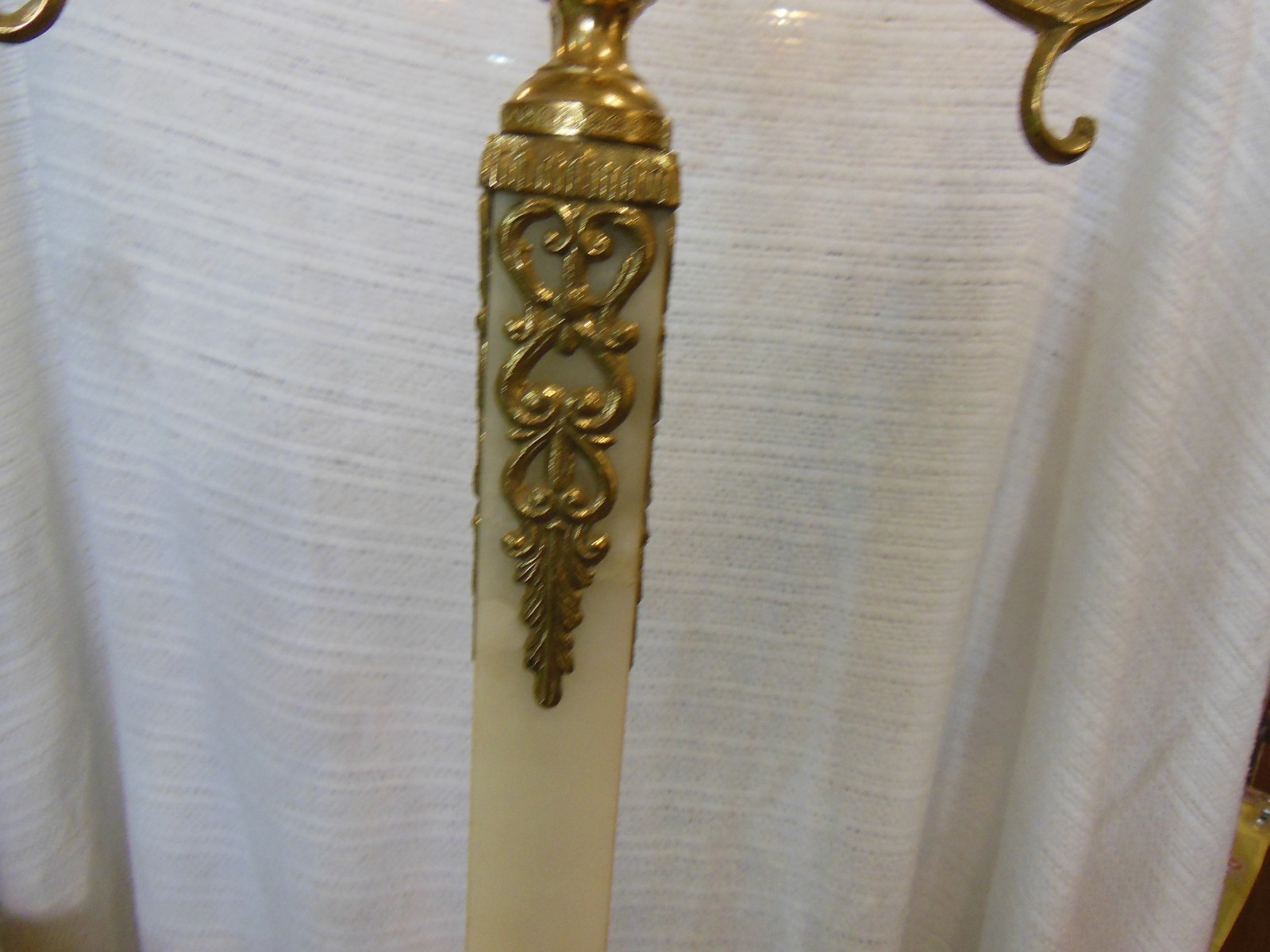 Vintage 1960 french Brass onyx marble hall coat rack caryatids figurine base