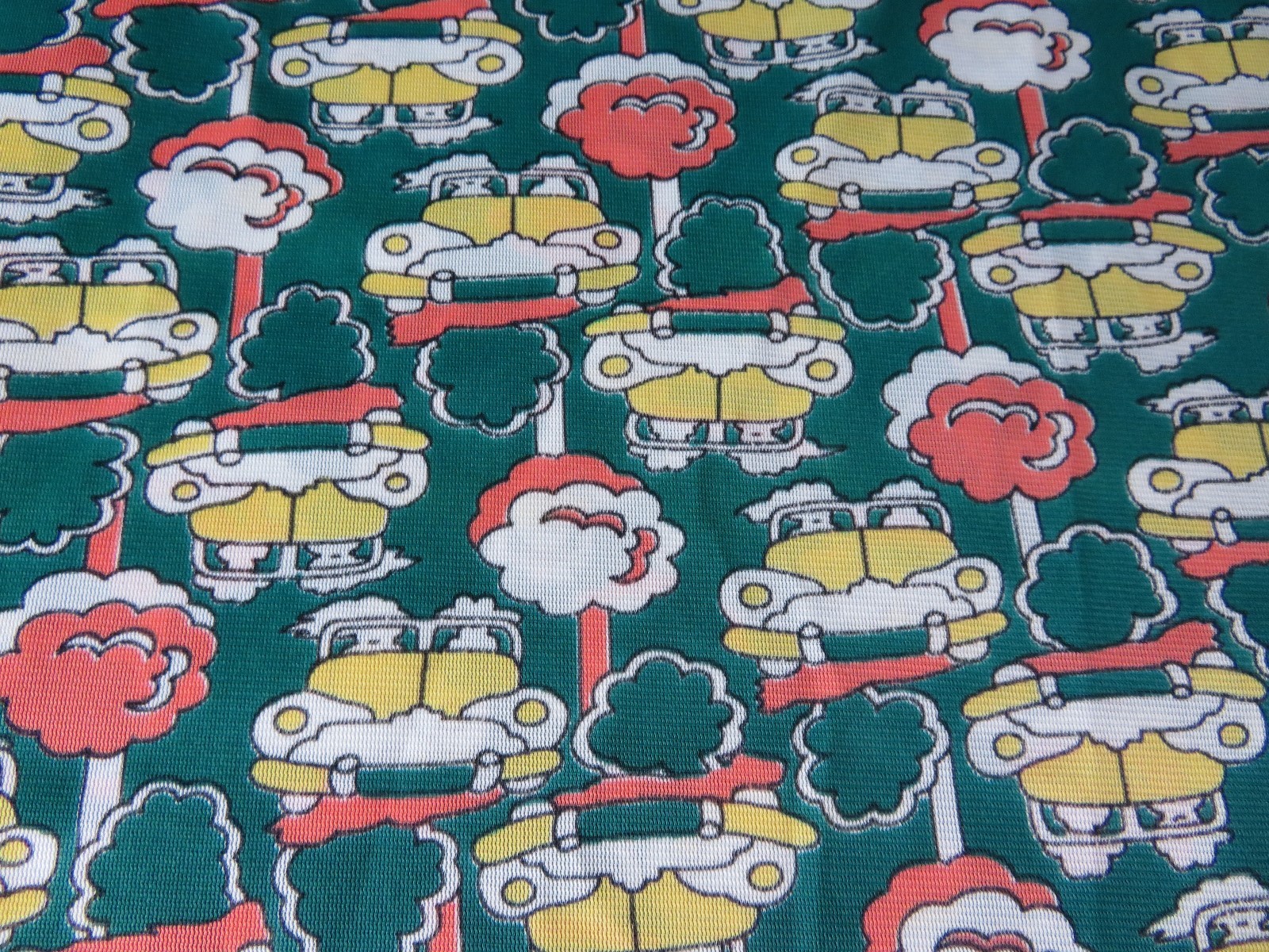 Vintage VW Bug Beetle Car Fabric Material Polyester 1.5 Yards