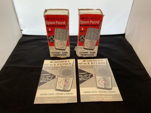 VINTAGE 1970'S ARCHER SPACE PATROL WALKIE TALKIE 2-WAY TRANSCEIVERS LOT OF 2