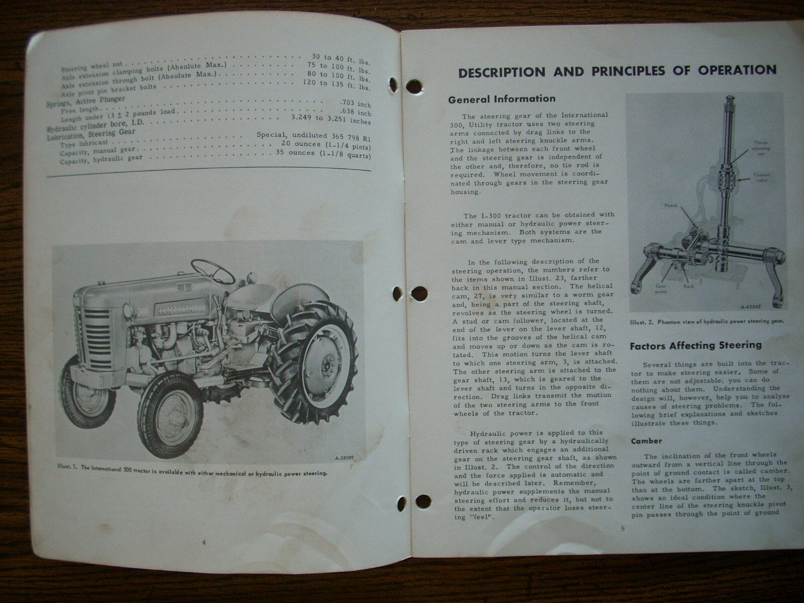 IH Farmall International 300 Utility 350 Utility Power Steering Service Manual