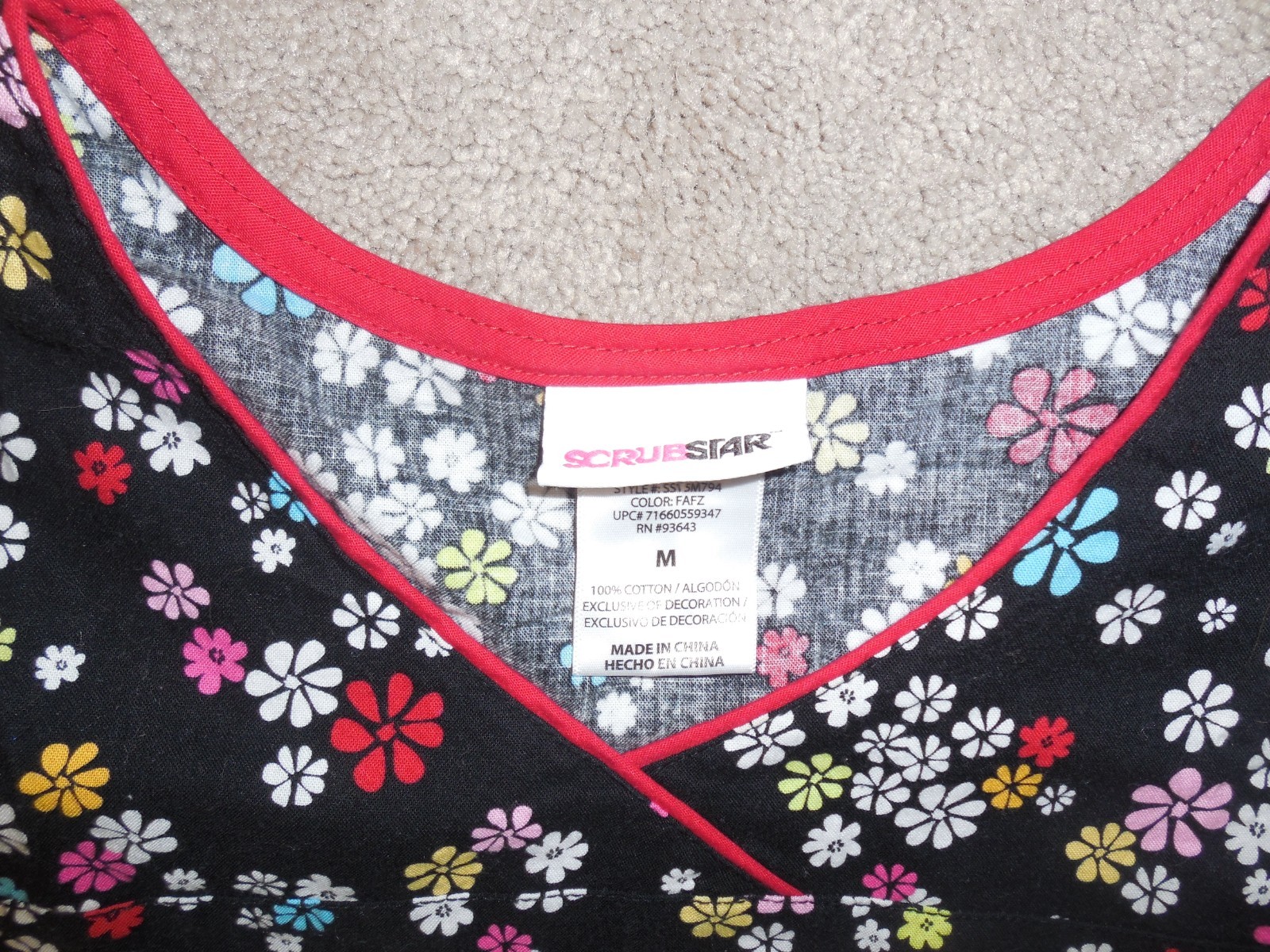 Womens Scrub Star Scrub Top Size M