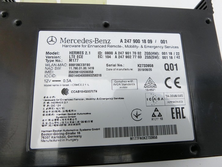 Mercedes W177 A200d 18-22 Steuergerät ECU Modul Multimedia Interface SG Mercedes W177 A200d 18-22 12.07.2019... Vorschau 2