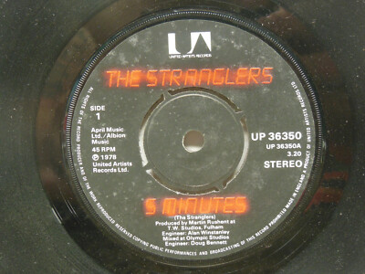 IMPORT! THE STRANGLERS: 5 Minutes / Rok It To The Moon, 45 RPM. VG