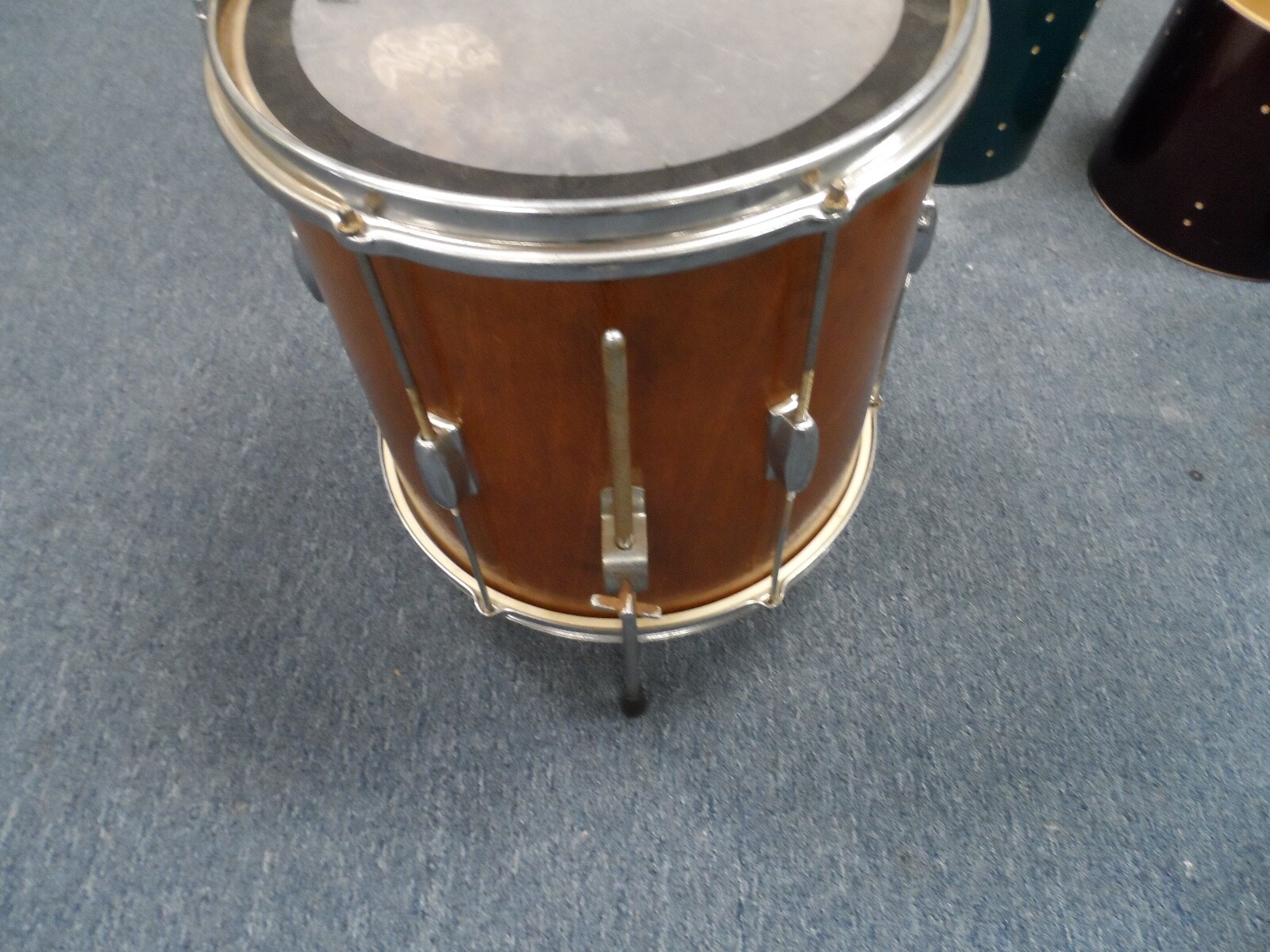 Slingerland 14 dia by 14 floor tom drum brown lacquer 70's USA