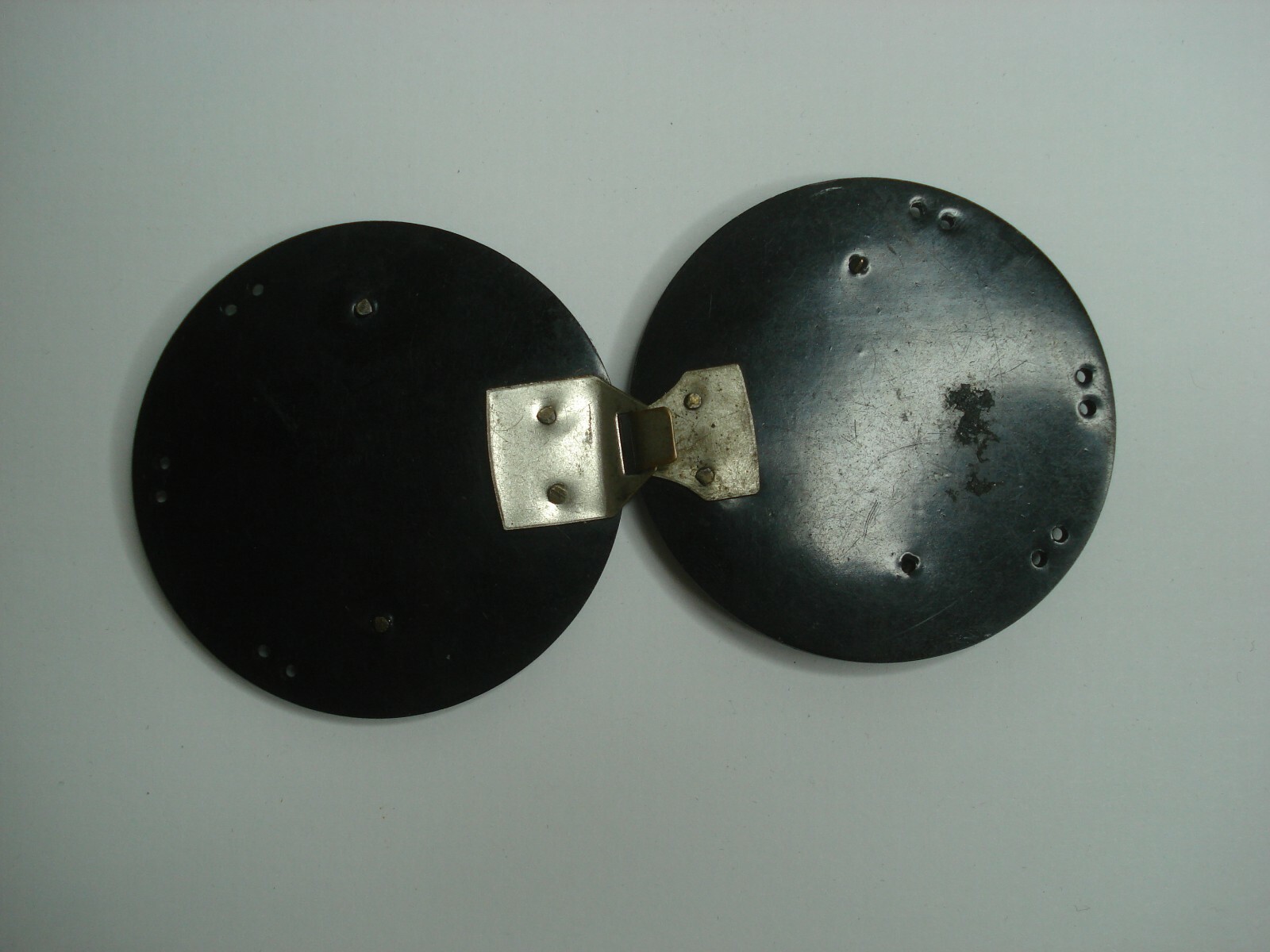 Antique Victorian Gutta Percha Jet Black with Profile Cameos Mourning Buckle