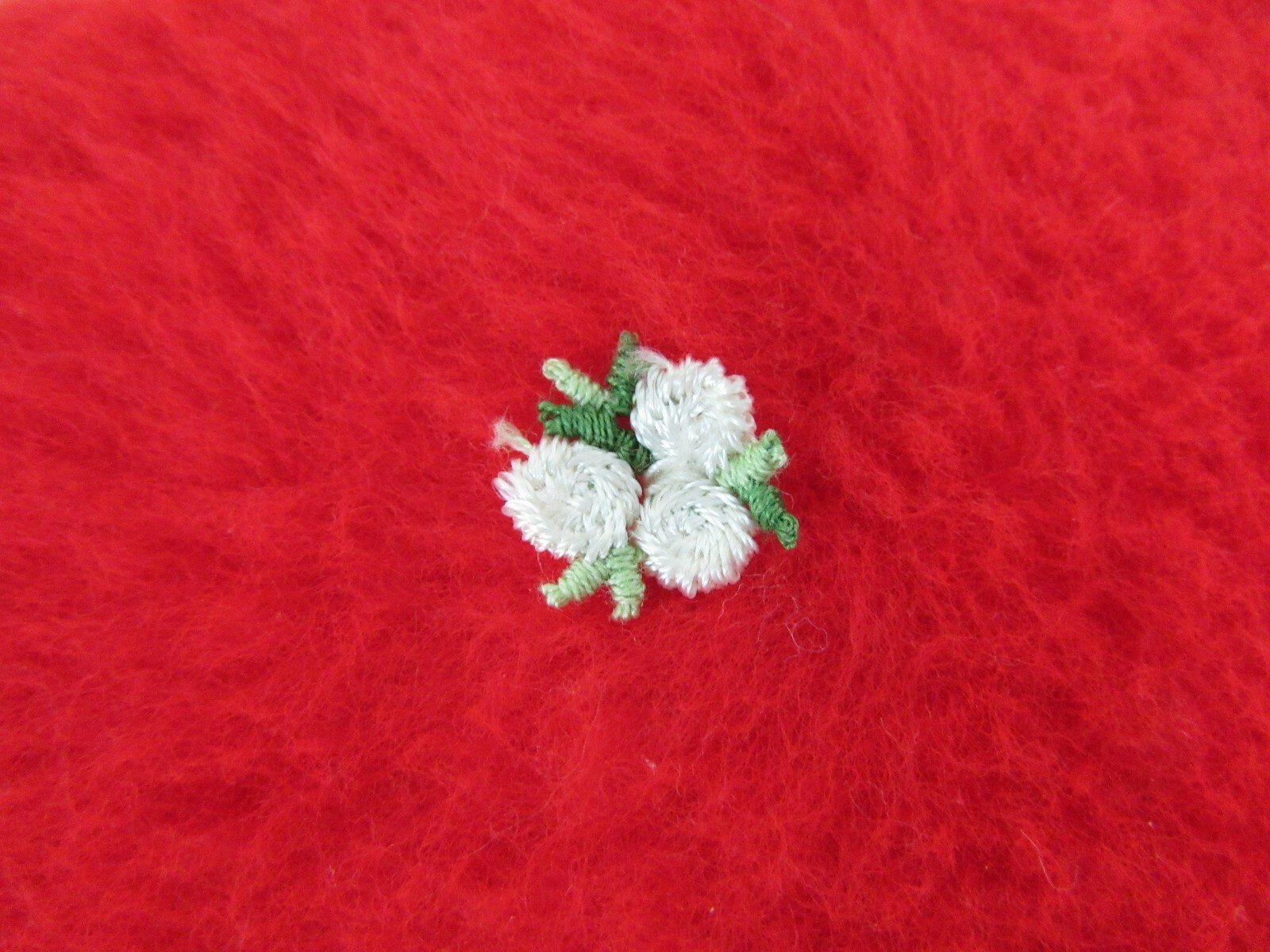 Vintage Barbie Doll Accessory - SUZY GOOSE RED FUZZY OVAL RUG Nice Replacement