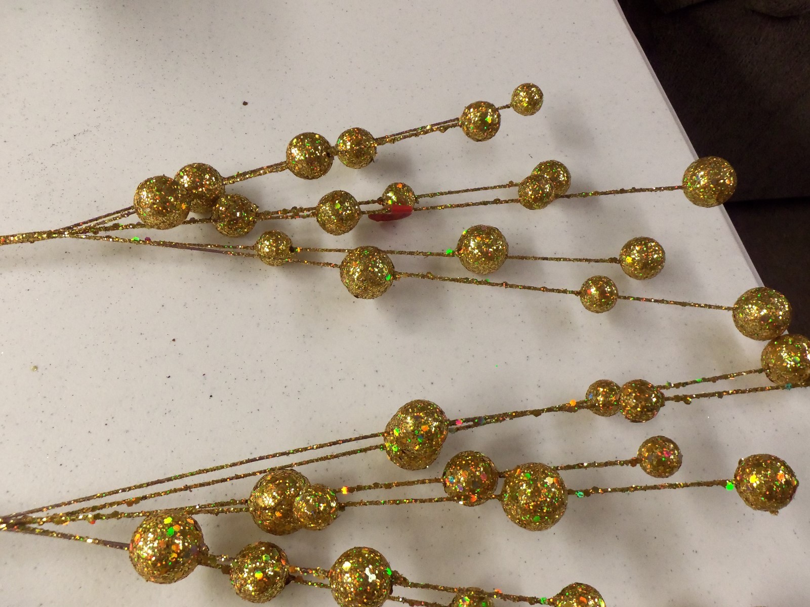 Christmas Floral Pick Gold Balls on sticks 28