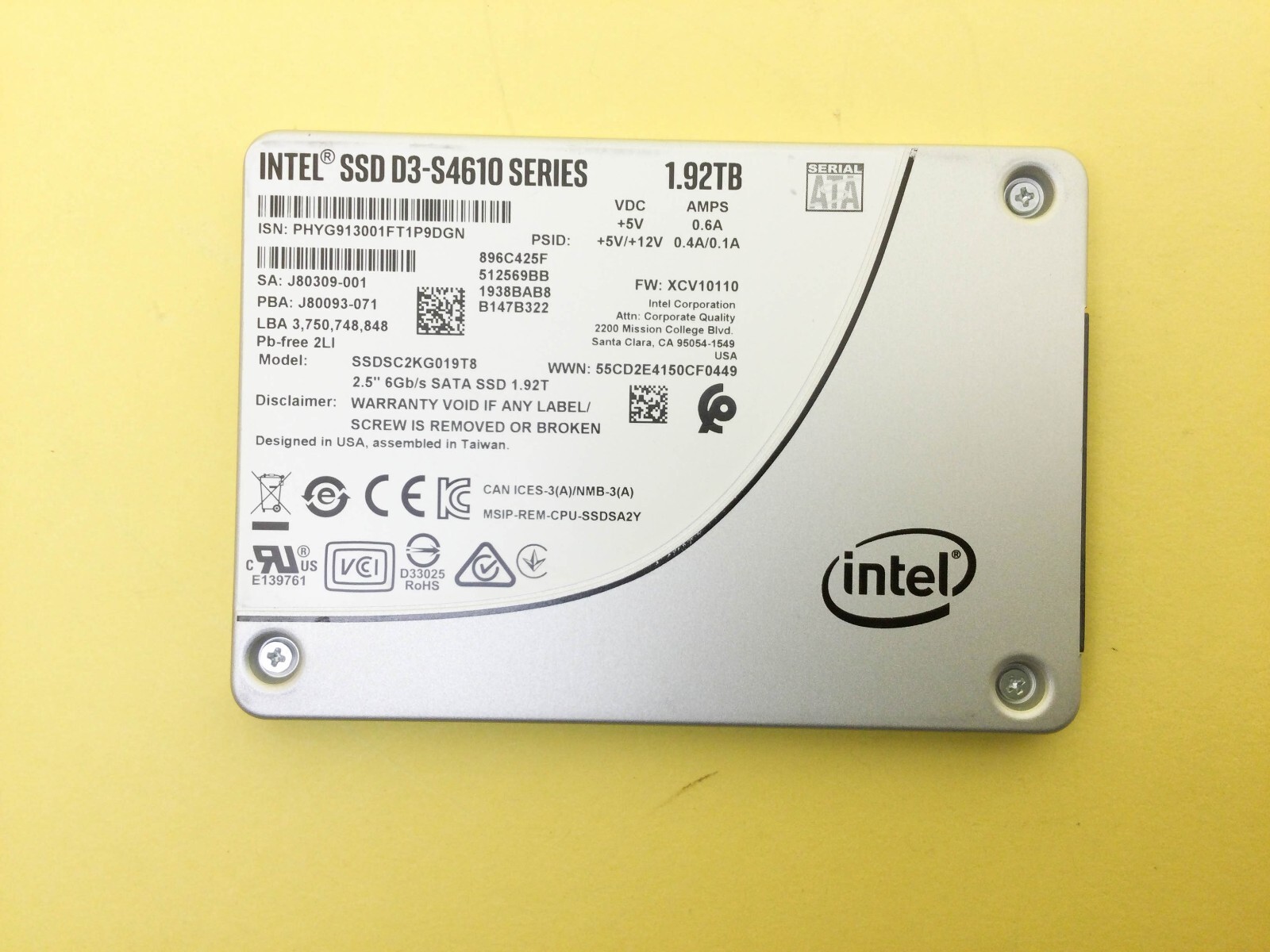 Intel SSD D3-S4610シリーズ 480GB x2個セット Amazon.com: Intel D3-S4610 SSDSC2KG038T801 3.84TB SATA 6Gb/s