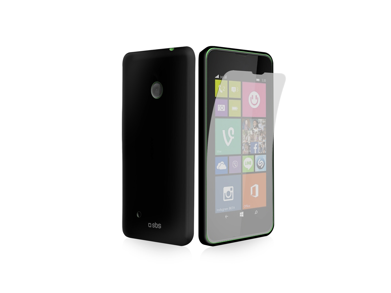 SBS AERO CUSTODIA CASE MORBIDA per NOKIA 530 NERA
