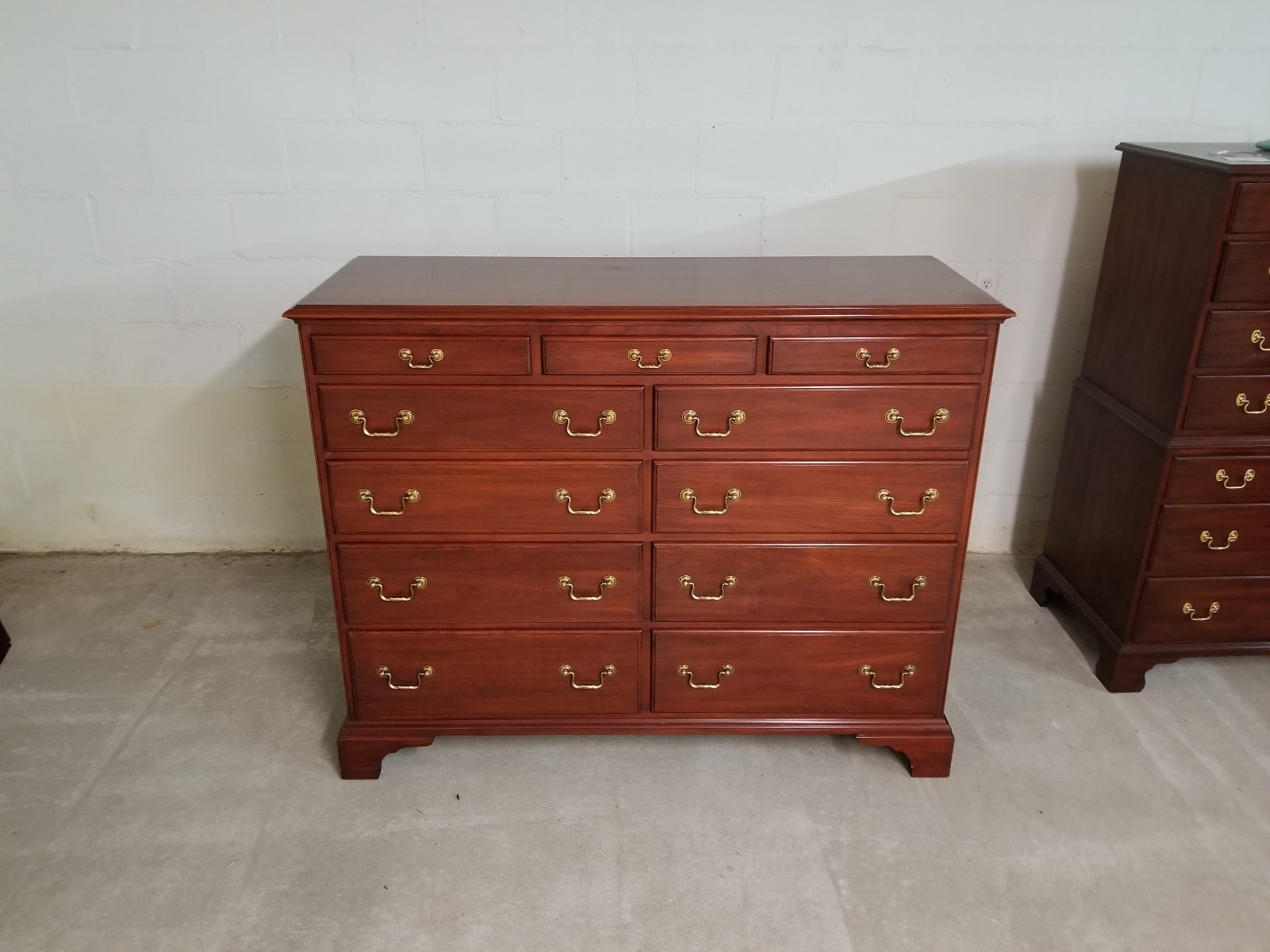 HENKEL HARRIS CHERRY CHEST DRESSER 167 W/JEWELRY DRAWERS MIRROR H8