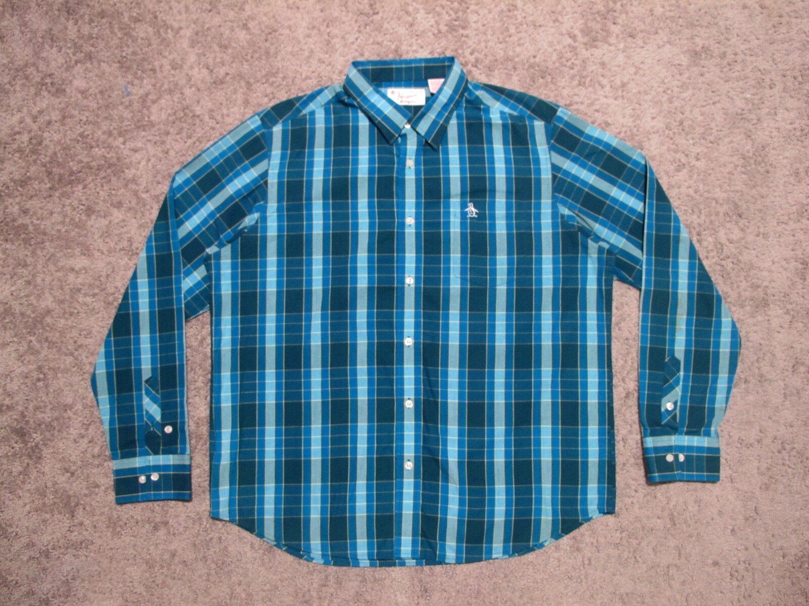 Munsingwear - O.K Penguin Munsingwear Button-up Shirt Long Sleeve Blue Plaid