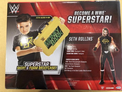 New Unopened Box WWE Seth Rollins Dress Up With Foam Money In The Bank Briefcase