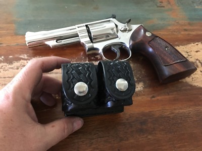 Tex Shoemaker 101 Black leather Triple Speedloader For S/&W K .357 Revolver