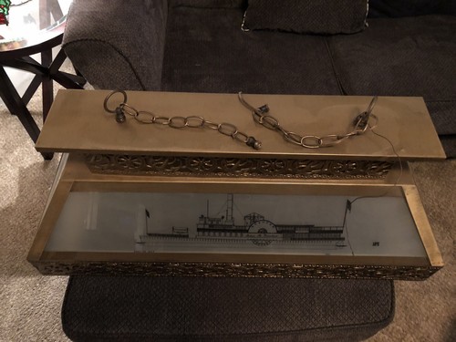 Vintage Brass BILLIARD POOL TABLE LIGHT Boat Steamship Steampunk Theme