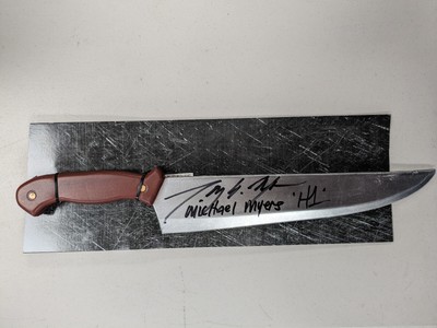 TONY MORAN Signed HALLOWEEN Foam PROP KNIFE Auto Michael Myers HORROR BAS QR