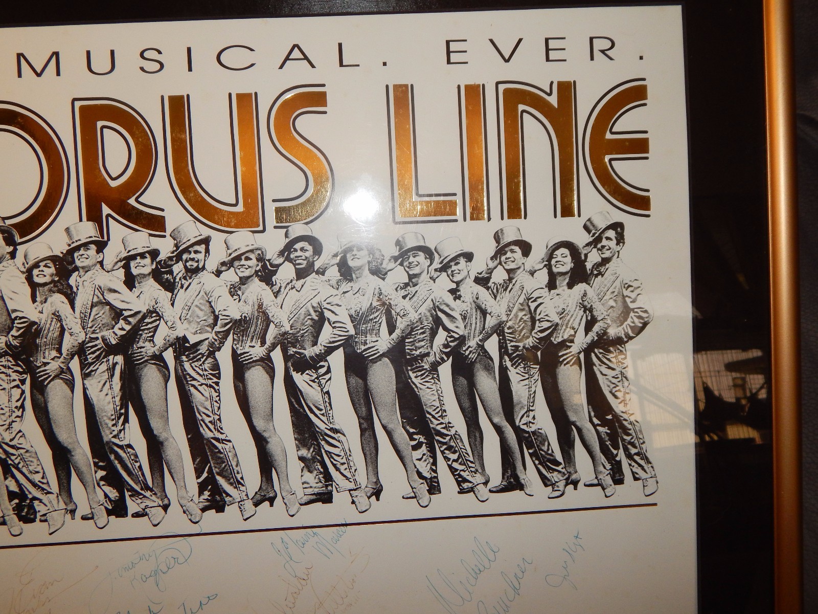 A Chorus Line Tour Cast Signed Print Framed 16 Autographs Rare Broadway Musical