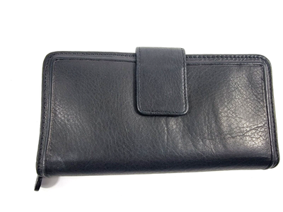 Rolfs Genuine Leather Women's Wallet Clutch Black Zip Plus Snap Multi  Section | eBay