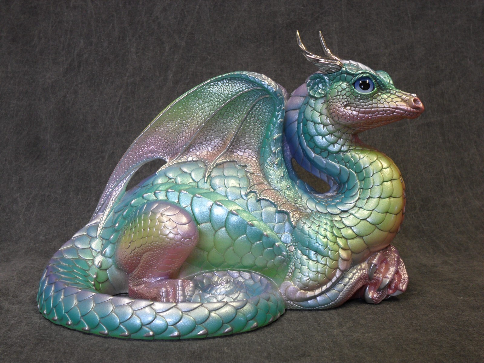 Windstone Editions NEW * Pastel Rainbow Lap Dragon * Statue