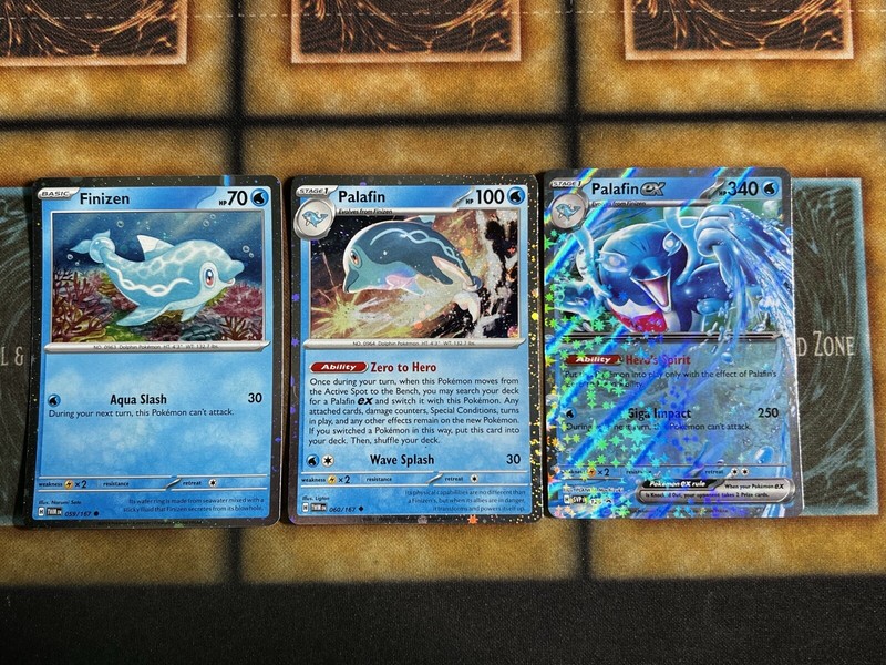finizen pokemon card Pokmon TCG: Scarlet & Violet - Paldean Fates Mini Tin search your deck for a card that evolves from this Pokemon and play it on this Pokemon to evolve it Pokemon Cards Finizen and Palafin