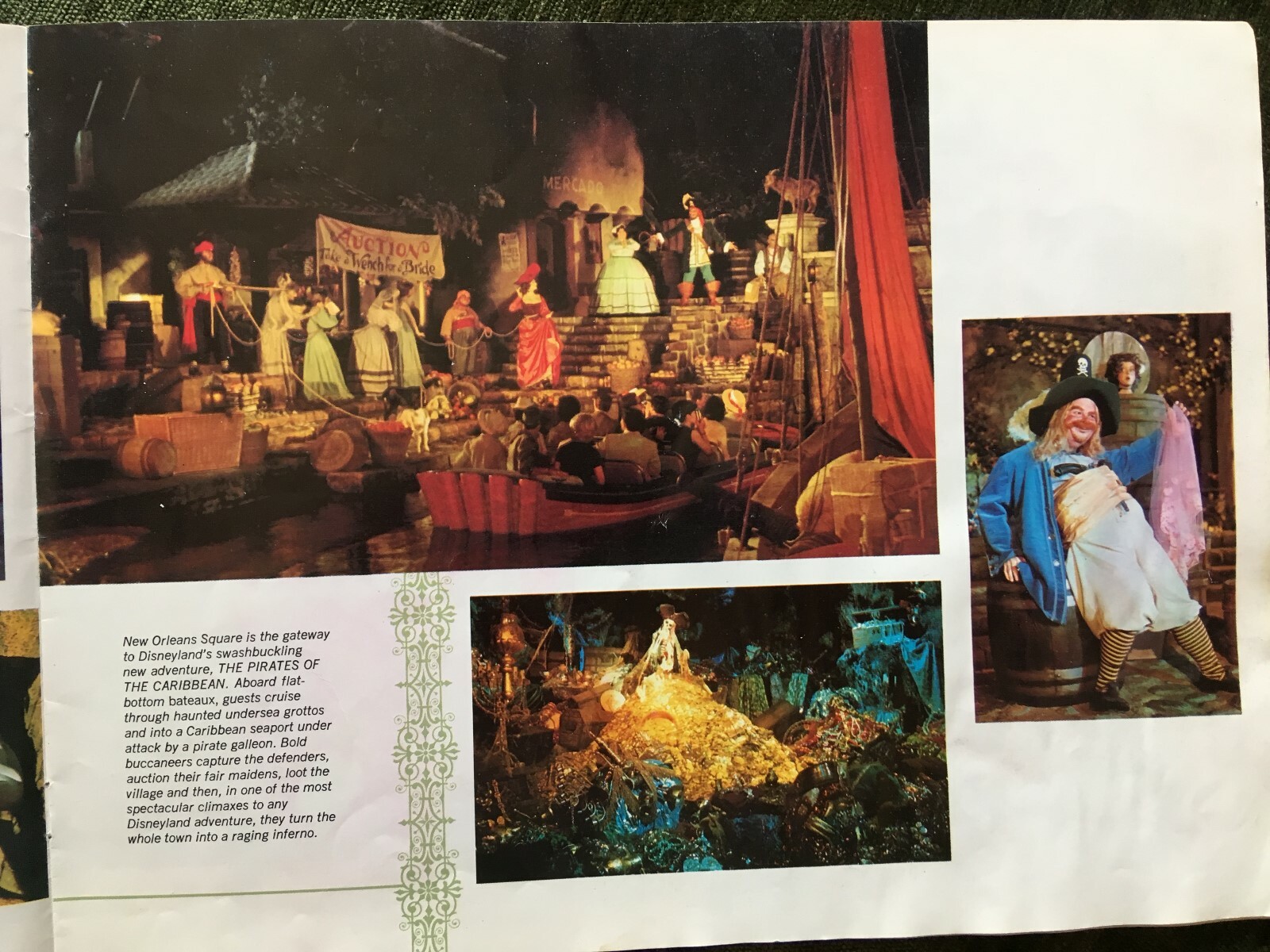 1968 WALT DISNEY'S DISNEYLAND A PICTORIAL SOUVENIR AND GUIDE COLOR MAP OF LANDS