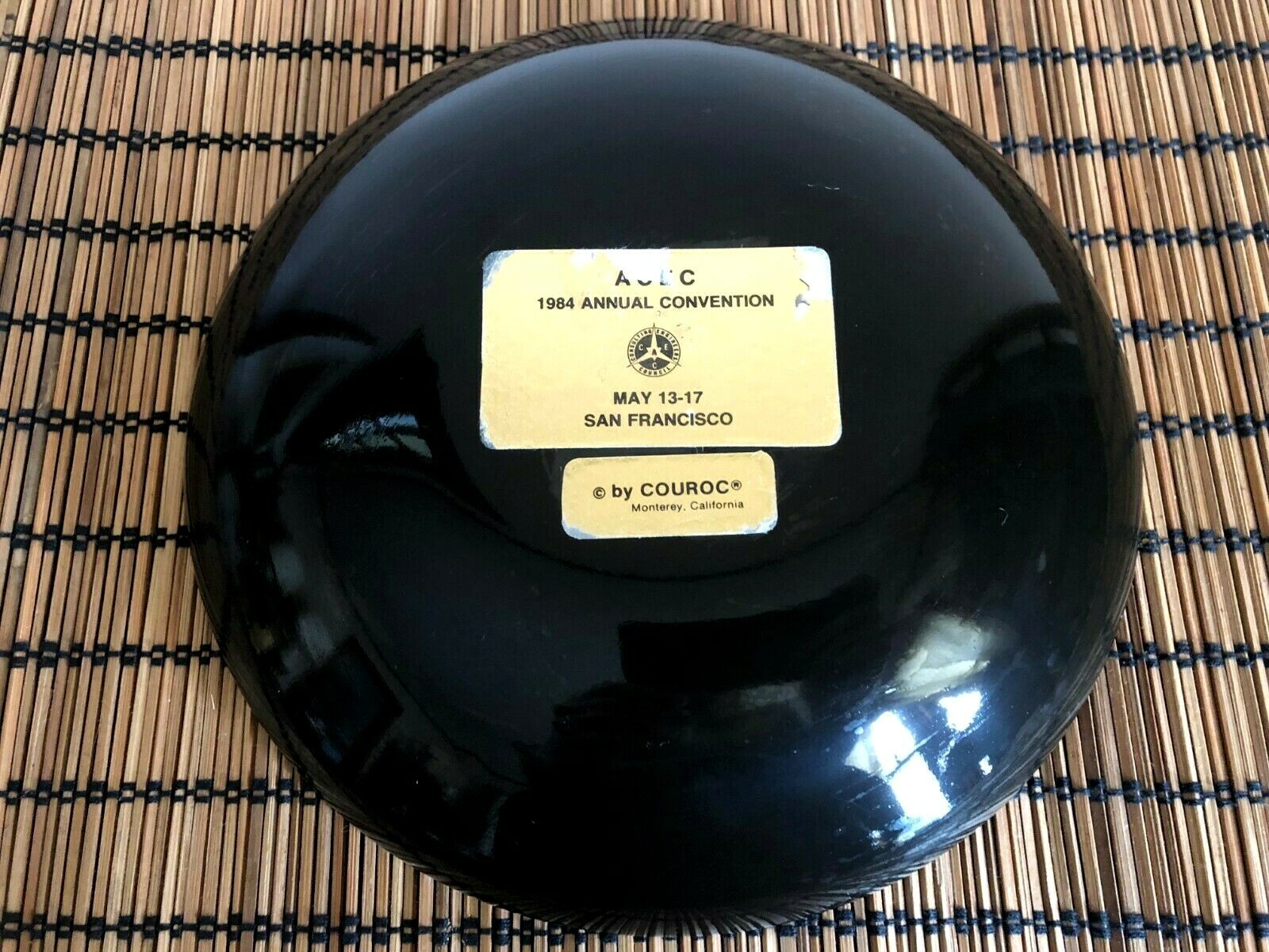 Vintage COUROC OF MONTEREY Bowl POPPY & BRASS San Francisco ACEC Convention MCM