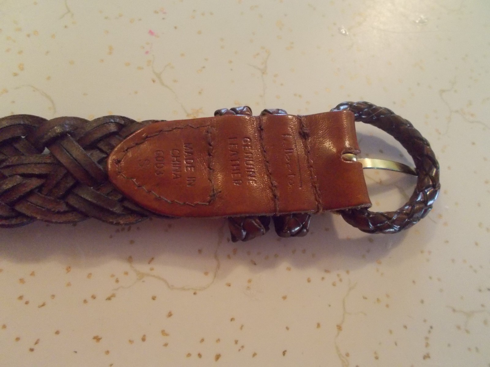 TALBOT'S GENUINE LEATHER BELT BRAIDED  BROWN SIZE SMALL