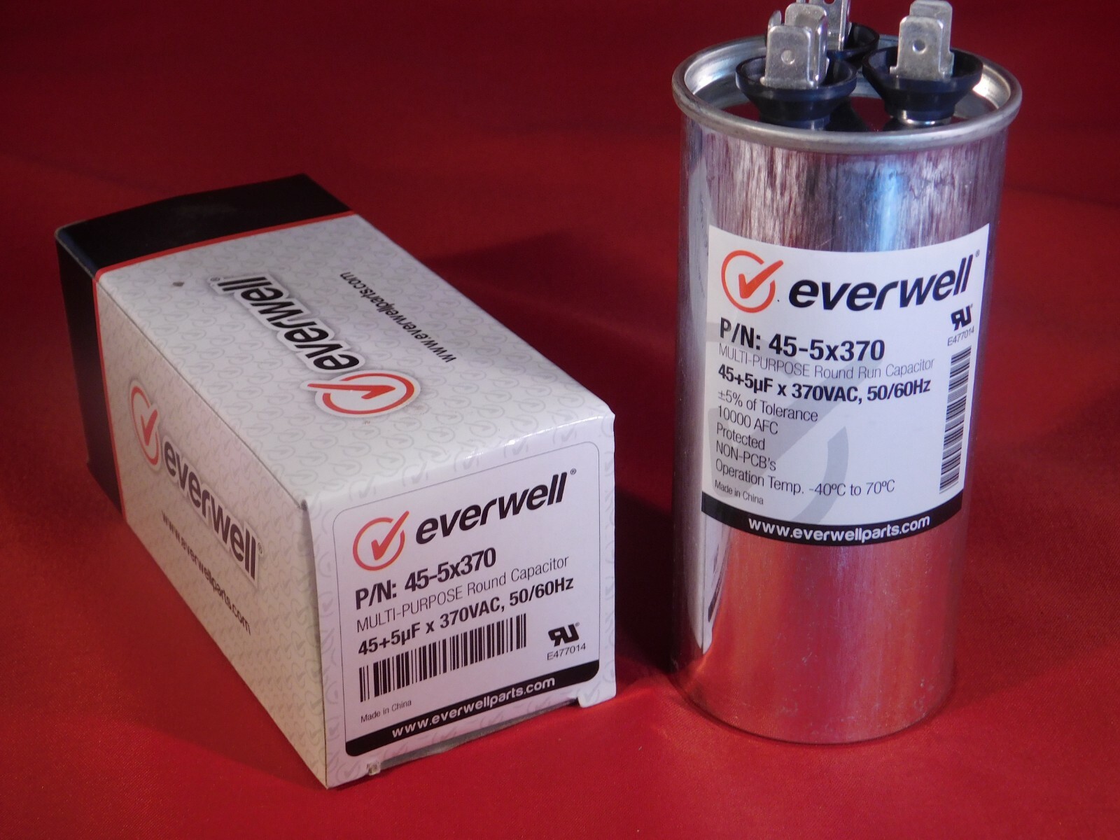Run Cap 45/5uf MFD 370vac Electric Motor Run Oil Filled Capa