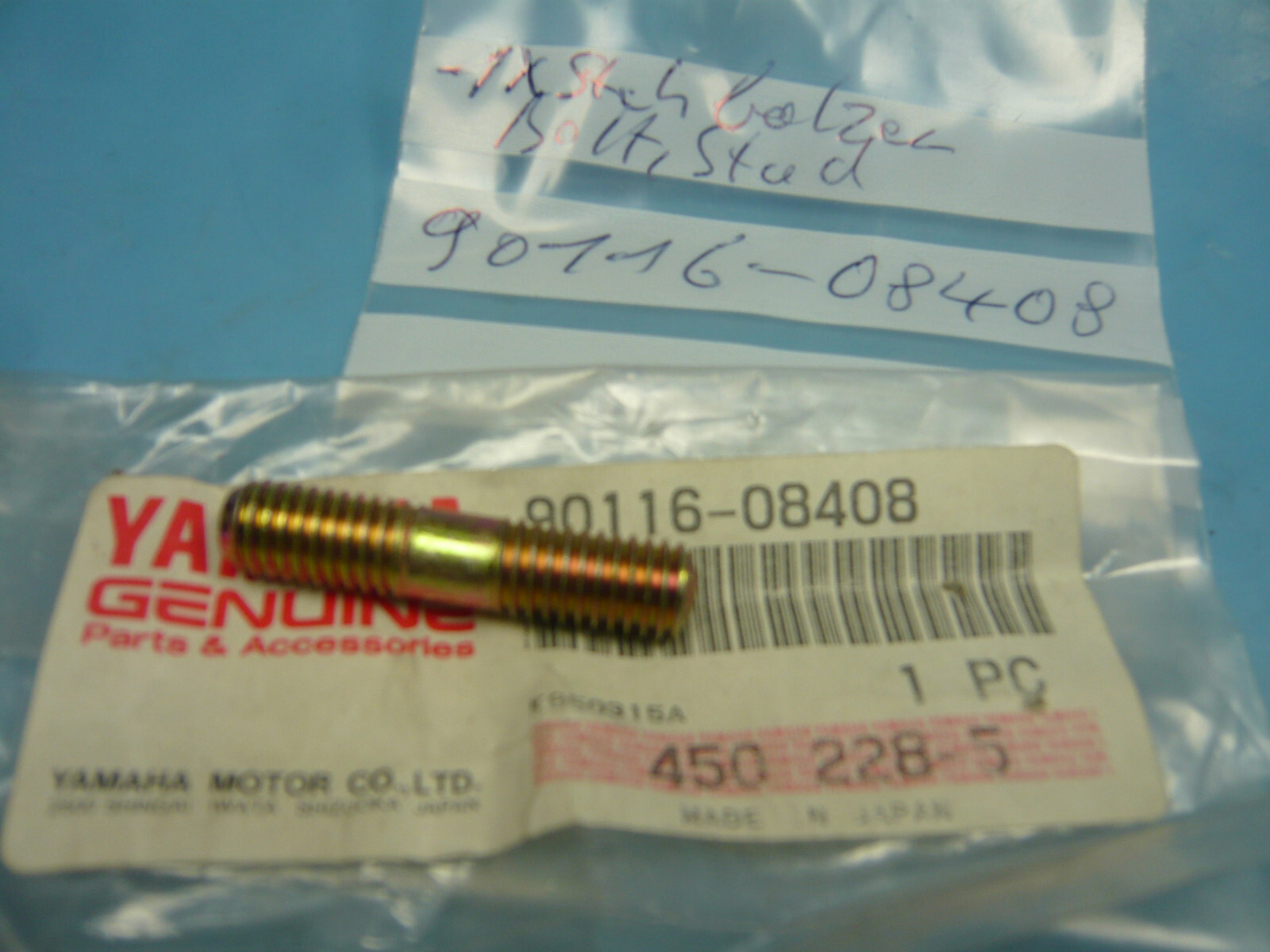 Yamaha 1x Stehbolzen Bolzen Bolt 90116-08408 Screw Motor