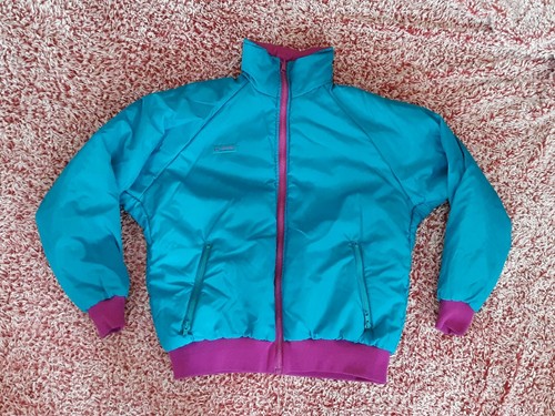 Columbia Women's Large Coat Reversible Blue Teal Pink