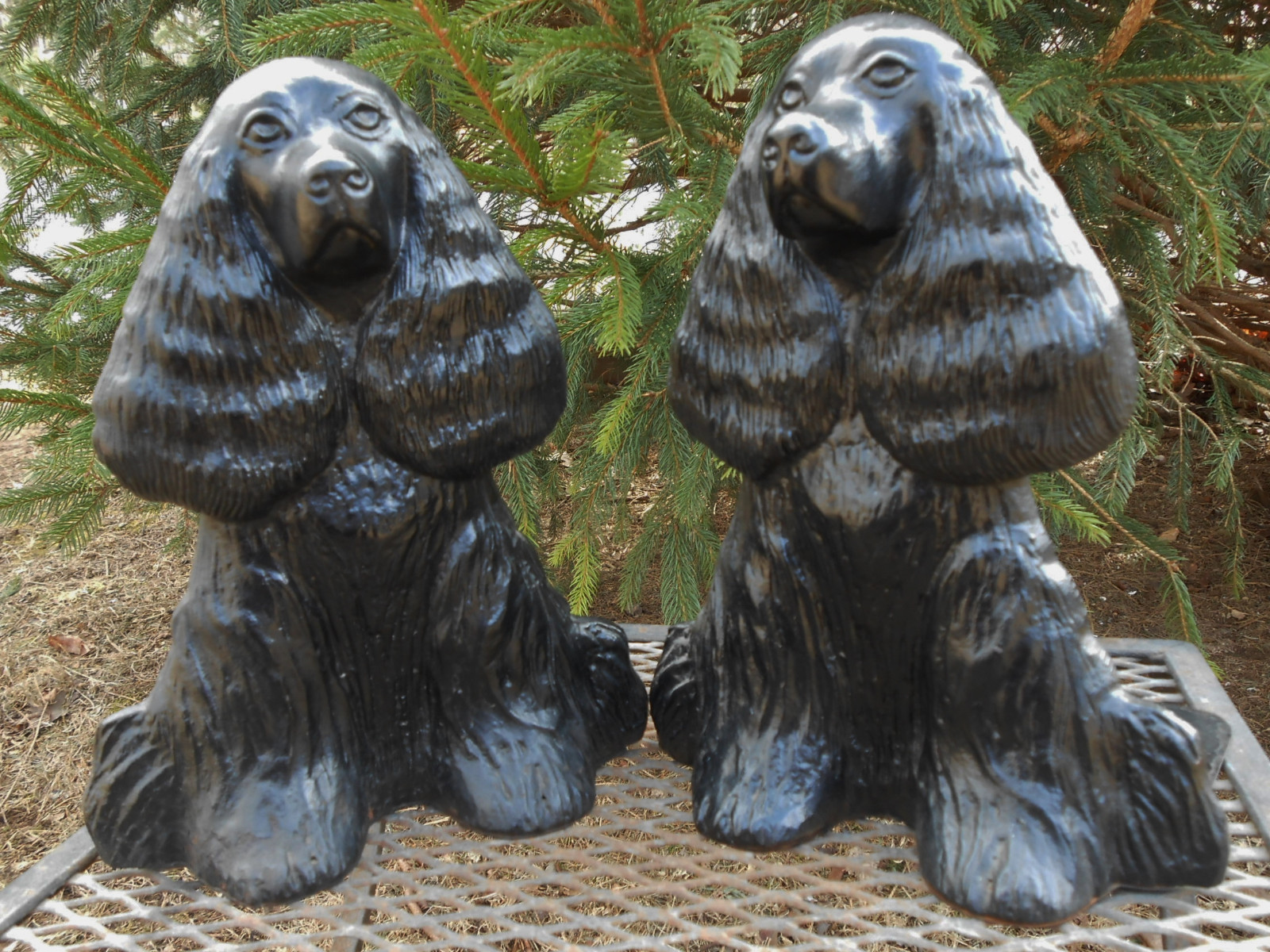 CAST IRON BOOKENDS  DORSTOPS DREAMBOY SHOW DOG VIRGINIA METALCRAFTERS HALLMARKED
