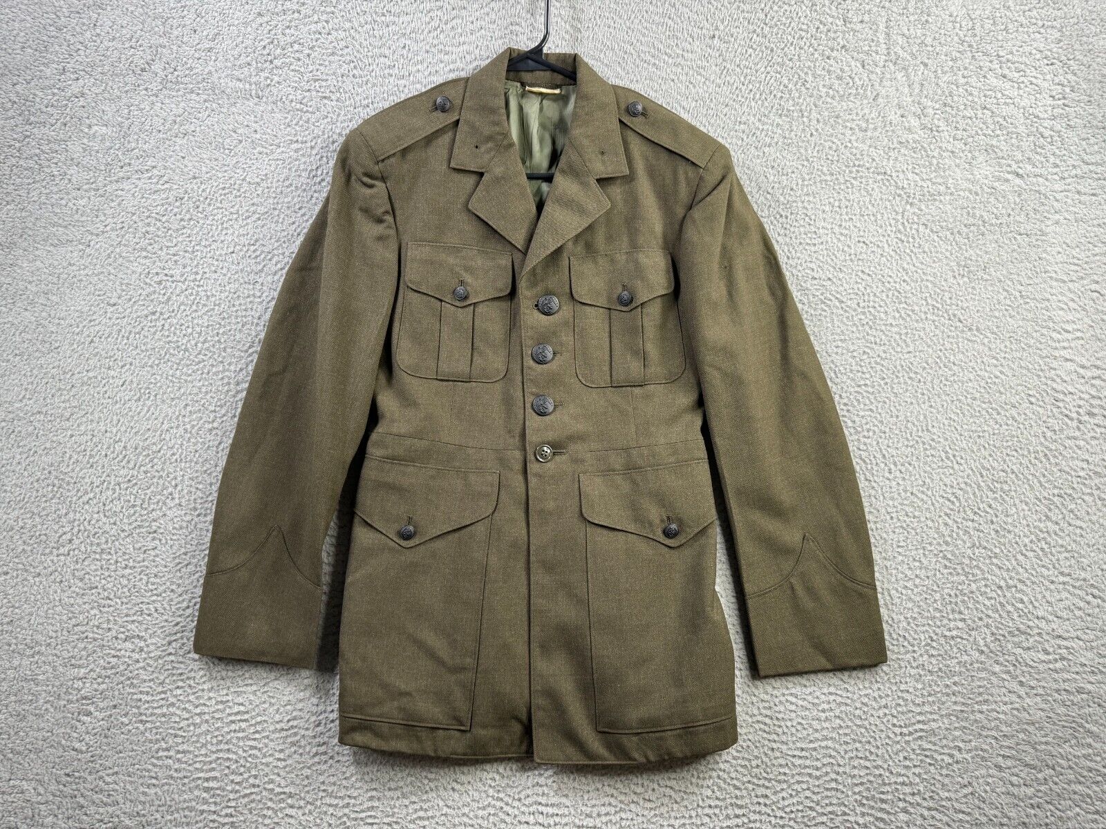 Vintage USMC Jacket Mens 37 S Coat Mans Wool Serge Green NO Vintage USMC Jacket Mens 37 S Coat Mans Wool Serge Green NO