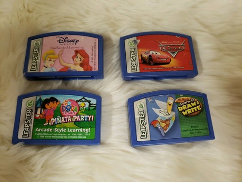 LeapFrog Leapster 2 Learning System Green 4 Games Cars Princess Dora Write/Draw