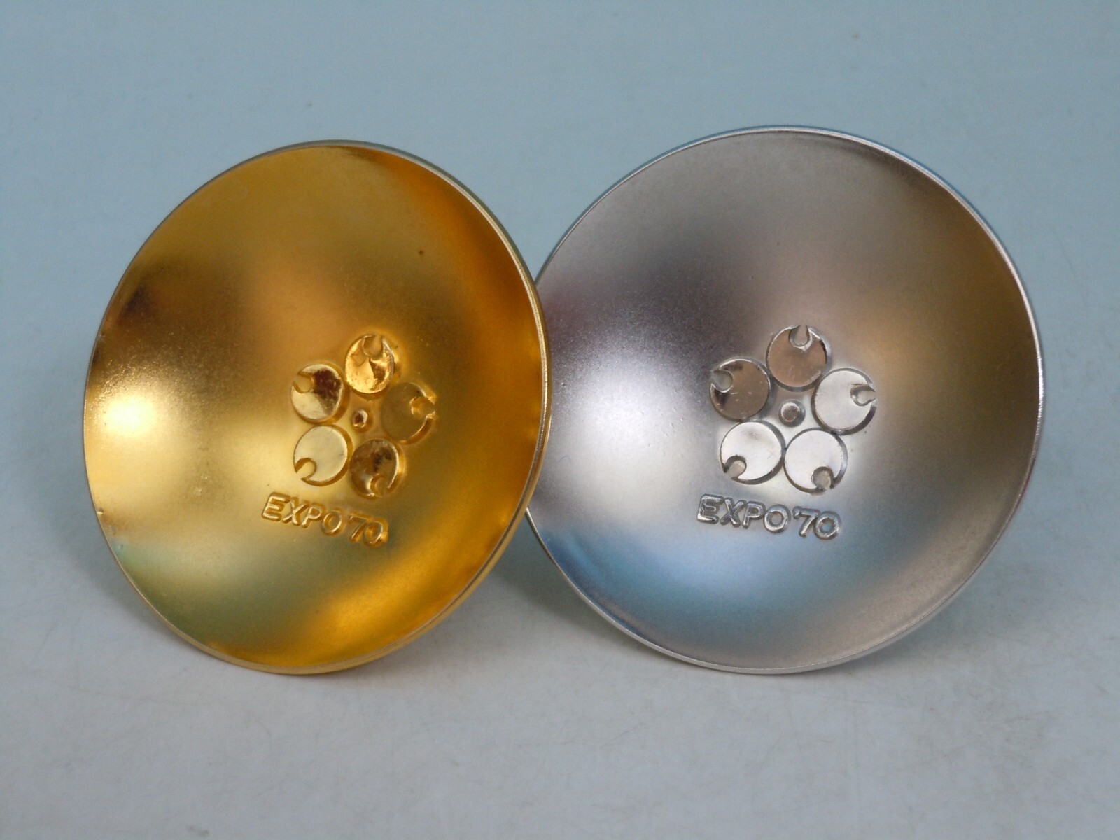 EXPO70 Metal Sakazuki Japanese 24K Gold & Silver Plated Sake EXPO70 Metal Sakazuki Japanese 24K Gold & Silver Plated Sake