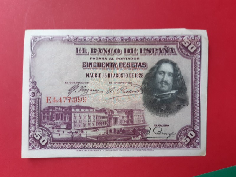 Espagne Billet De Banque 50 Pesetas 1928    ~~ Spain Banknote Billete Banconota