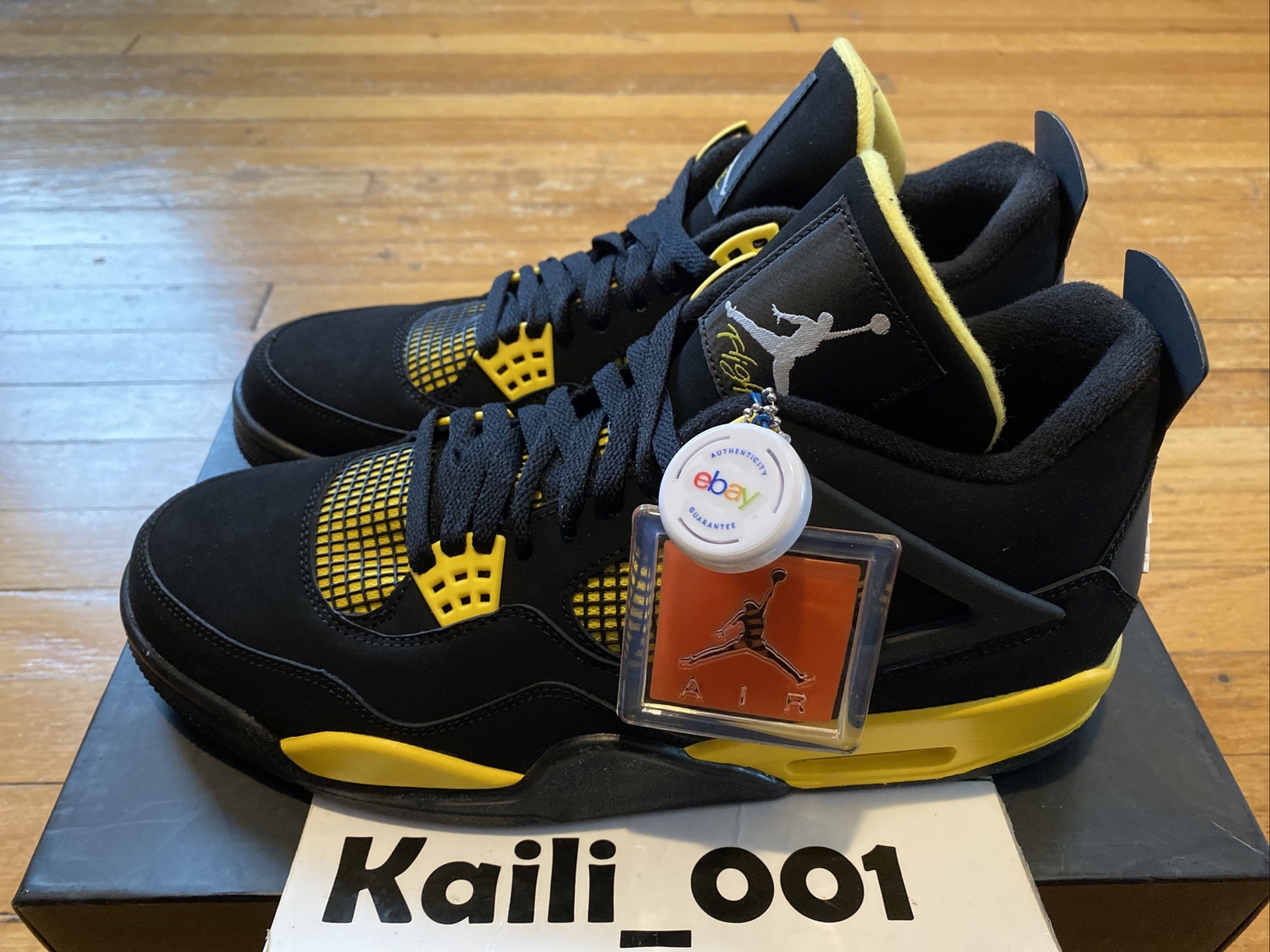 Nike Air Jordan 4 Retro Size 11.5 Thunder 308497-008 Black Nike Air Jordan 4 Retro Size 11.5 Thunder 308497-008 Black