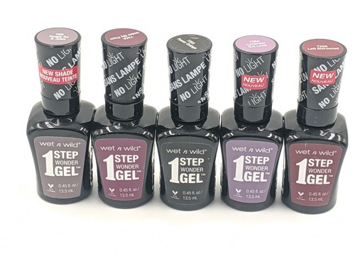Wet N Wild 1 Step Wonder Gel Nail Polish #700, #728, #733, #734, #725(Lot of 5)