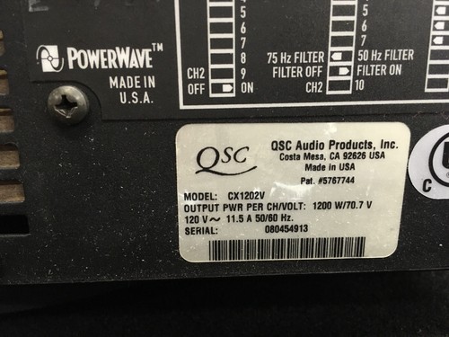 QSC CX1202V Commercial Audio 70 V Power amplifier 1200 W per CH. Sl