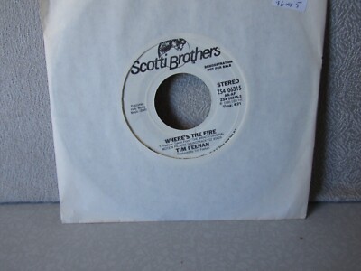 FEEHAN,TIM  7''vinyl...WHERE'S THE FIRE/same...SCOTTI BROTHERS...M-...'86