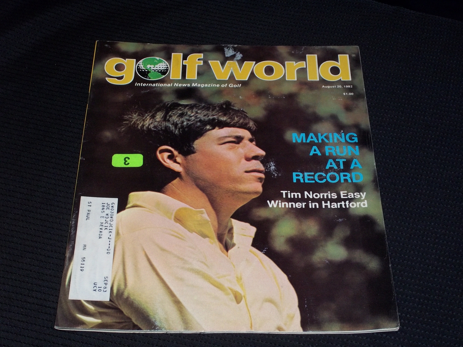 雑誌 1982 AUGUST 20 GOLF WORLD MAGAZINE - TIM NORRIS FRONT COVER - E