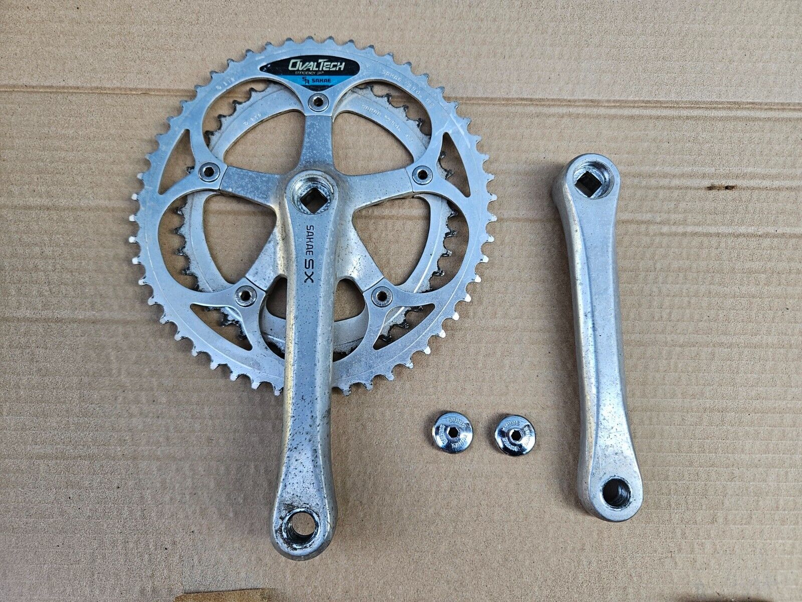 Vintage 80s Sakae SX OvalTech Touring Hybrid Triple Crankset Vintage 80s Sakae SX OvalTech Touring Hybrid Triple Crankset