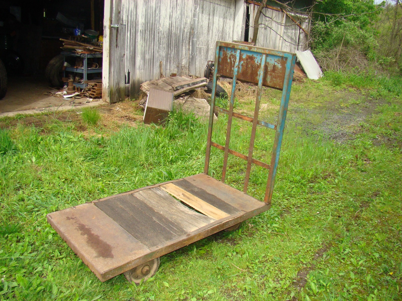 Factory Cart Steel and Wood 30 x 60 [Orangeville MFG Orangeville PA ?]