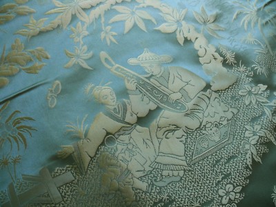 100%SILK CHINOISERY MUSIC GARDEN TOILE MUSIC GARDEN 