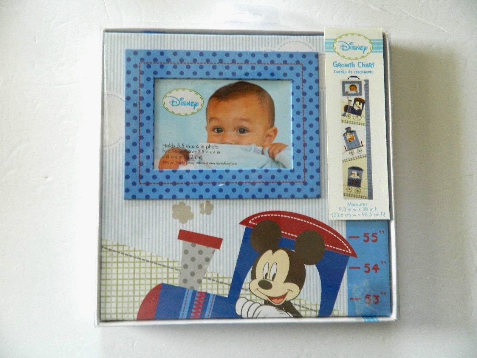 NEW IN PACKAGE DISNEY WALL GROWTH CHART w/picture frame, hard board, 9.3w x 38h
