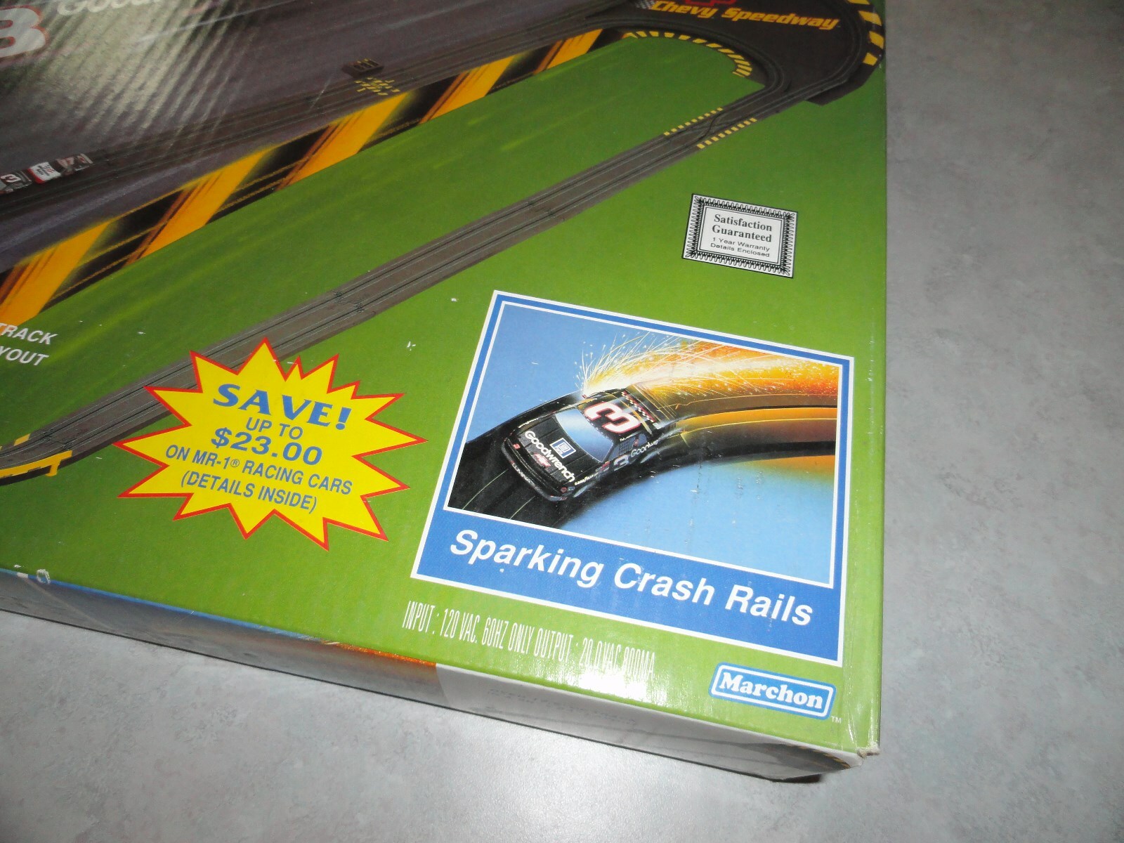 MR1 MARCHON CHEVY 300 SPARKING SPEEDWAY SLOT CAR TRACK RACE SET