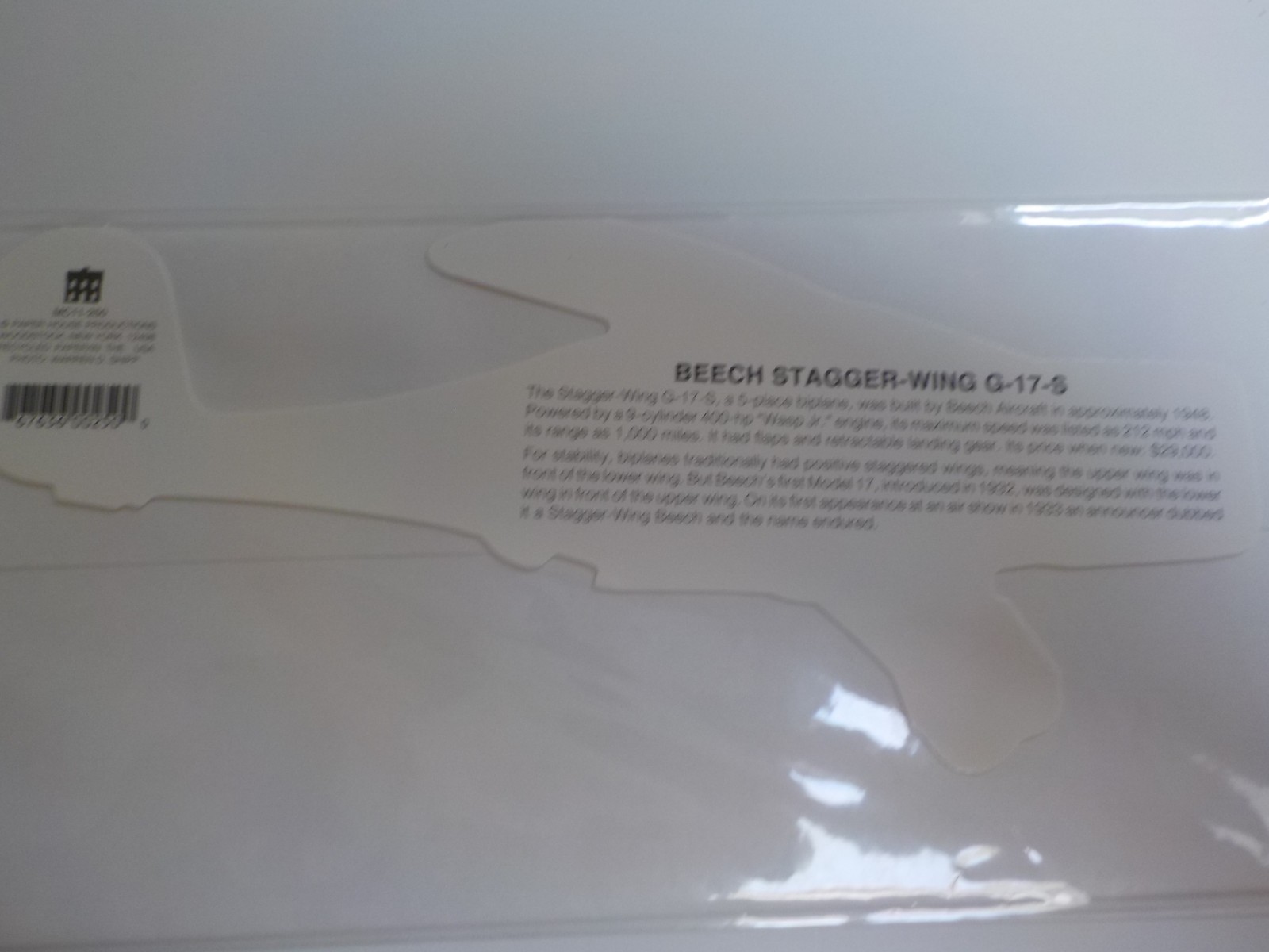 Paper House Production USA Beech Stagger Wing G 17 S airplane 8 blank note cards